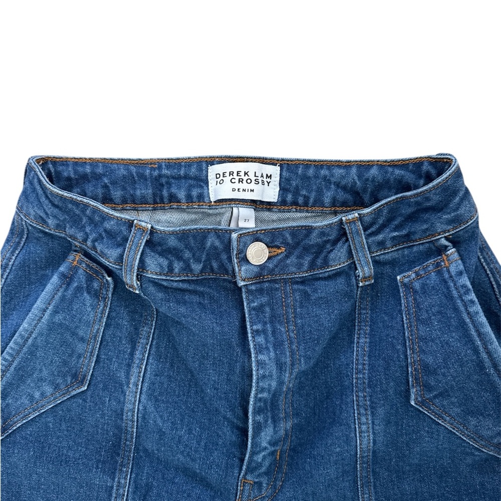 10 Crosby Derek Lam Blue Dark Wash Ankle Cropped Jeans - Picture 12 of 12